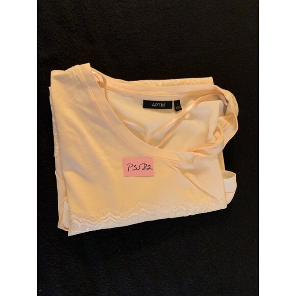 APT.9 Womens Cream Lace Trim T-Shirt Size Large - Picture 11 of 11